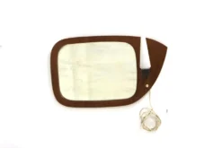 Miroir scandinave en teck, 38x62cm, Suède, 1950