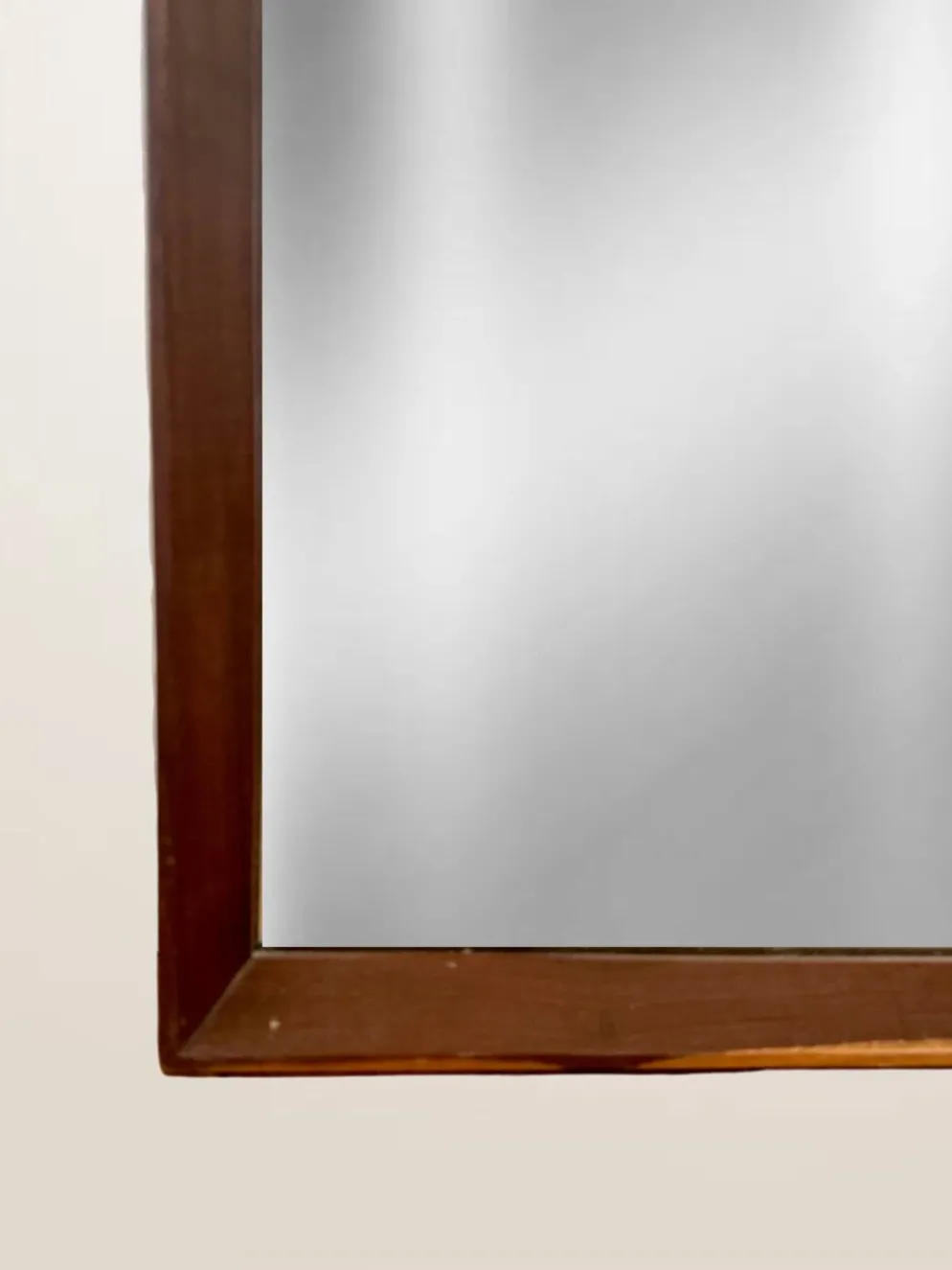 Miroir scandinave en teck — 123 x 32 cm