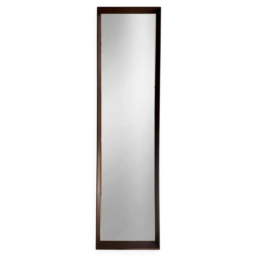 Miroir scandinave en teck — 123 x 32 cm