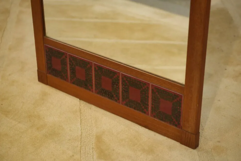 Miroir scandinave teck et céramique 1960’s