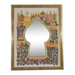 Miroir scandinave tissé 1970