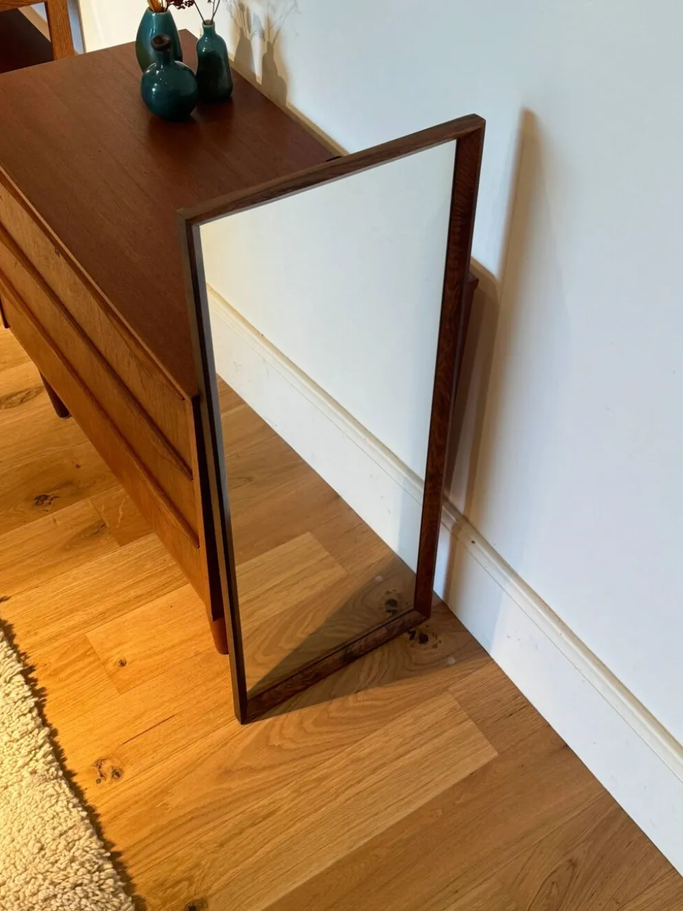 Miroir scandinave vintage en palissandre "Siv"