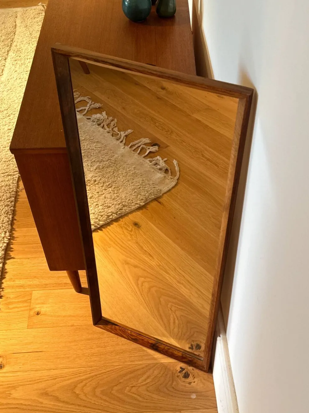 Miroir scandinave vintage en palissandre "Siv"