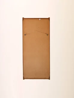 Miroir scandinave vintage en teck avec cadre rainuré