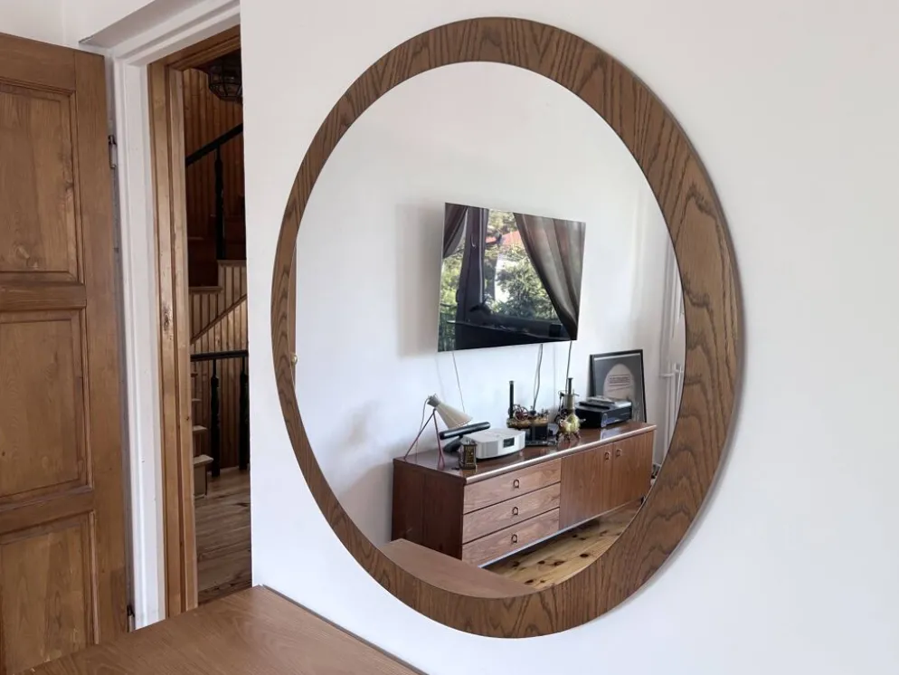 Miroir scandinave XL, 94 cm, années 1960