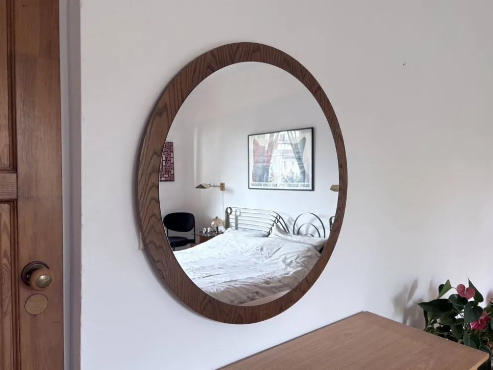 Miroir scandinave XL, 94 cm, années 1960