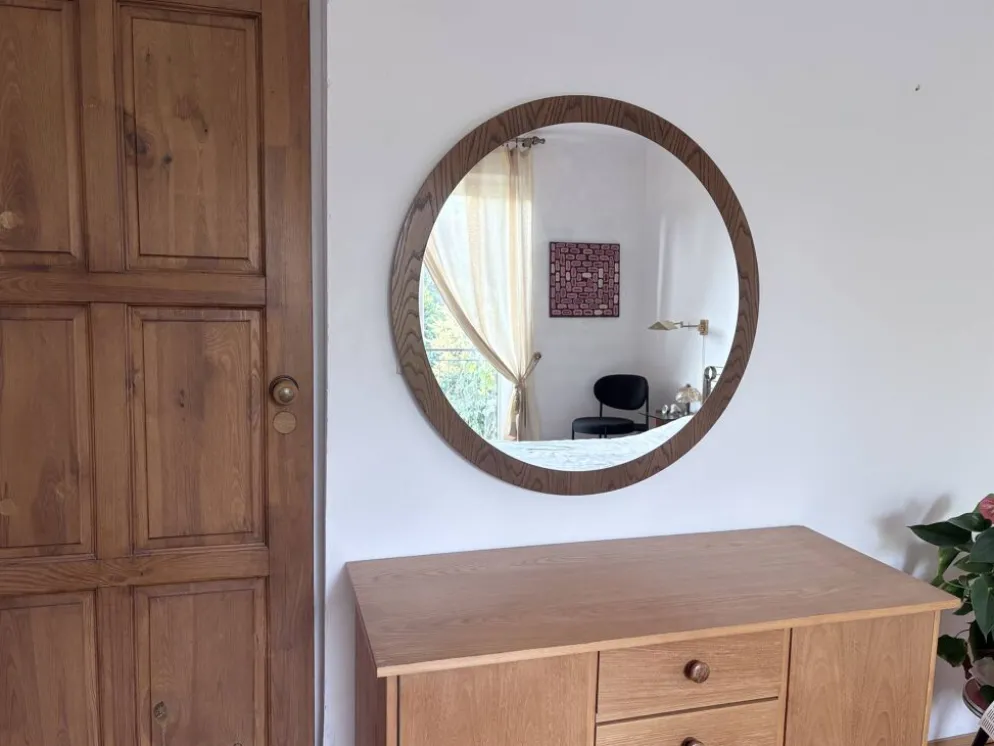 Miroir scandinave XL, 94 cm, années 1960