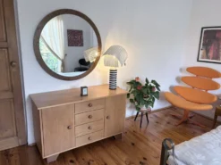 Miroir scandinave XL, 94 cm, années 1960