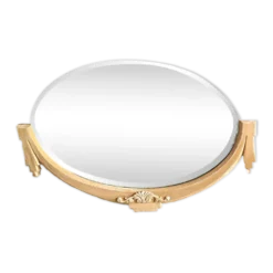 Miroir sculpté en bois Art Nouveau France 1920 forme ovale