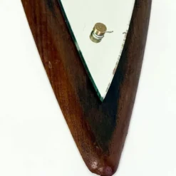 Miroir sculptural à double paroi en bois et laiton, Italie années 1960