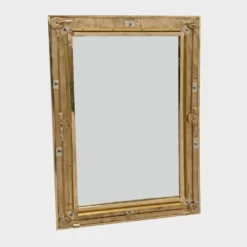 Miroir sculptural rétro moderne italien rétroéclairé en verre de Murano et laiton