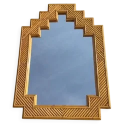 Miroir Shanghai en bambou de Vivai Del Sud, Italie, années 70