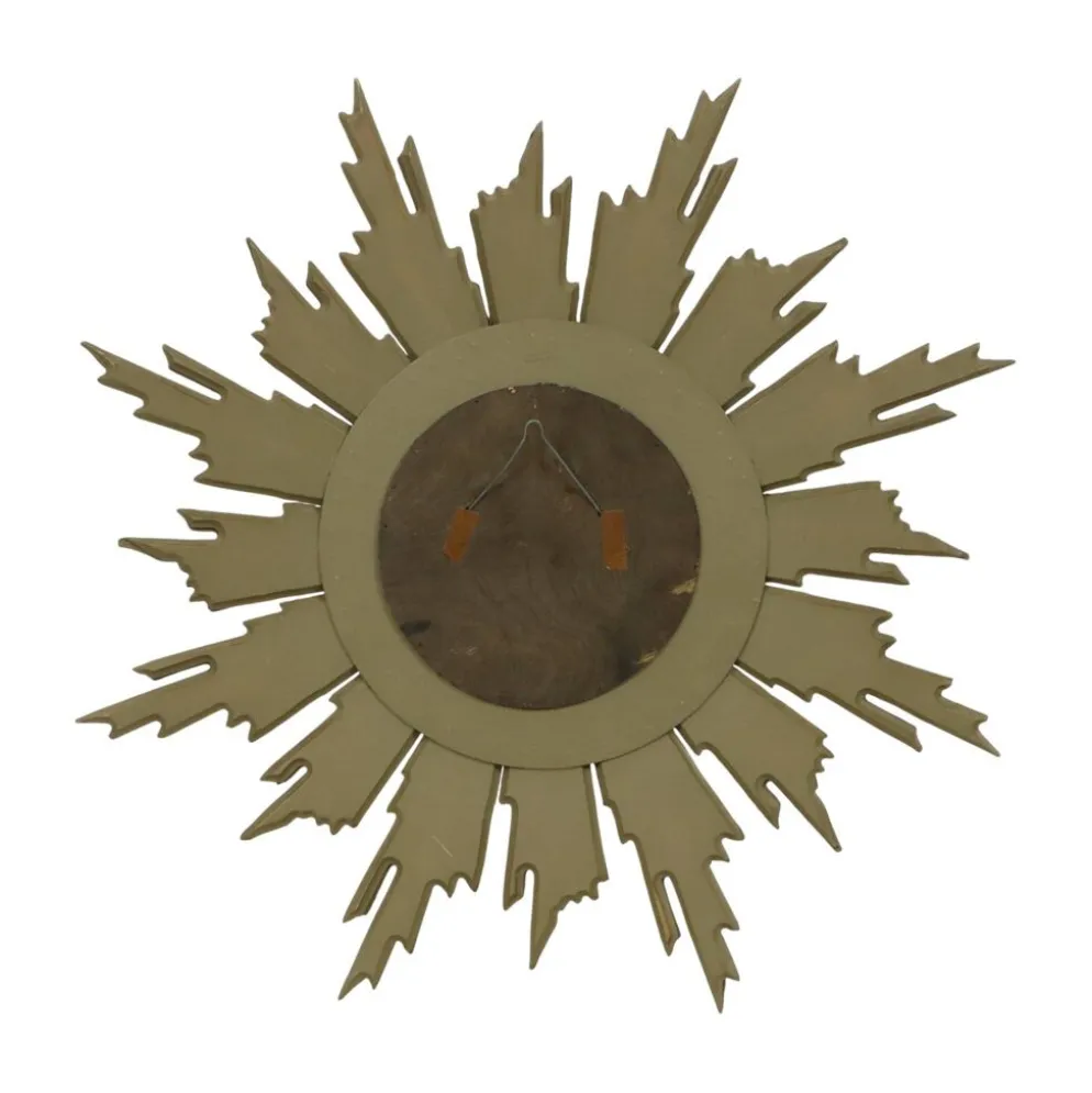 Miroir soleil Deknudt en bois doré des années 60, 69 cm