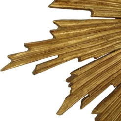 Miroir soleil Deknudt en bois doré des années 60, 69 cm