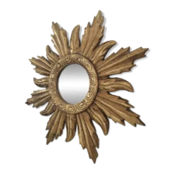 Miroir soleil doré