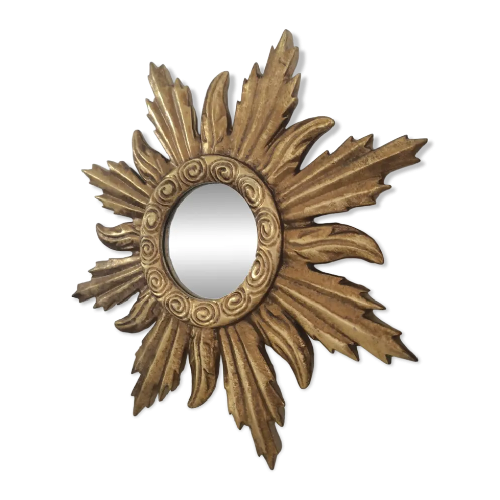 Miroir soleil doré