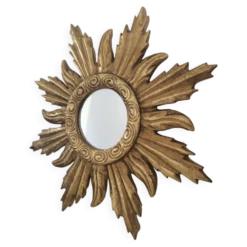 Miroir soleil doré