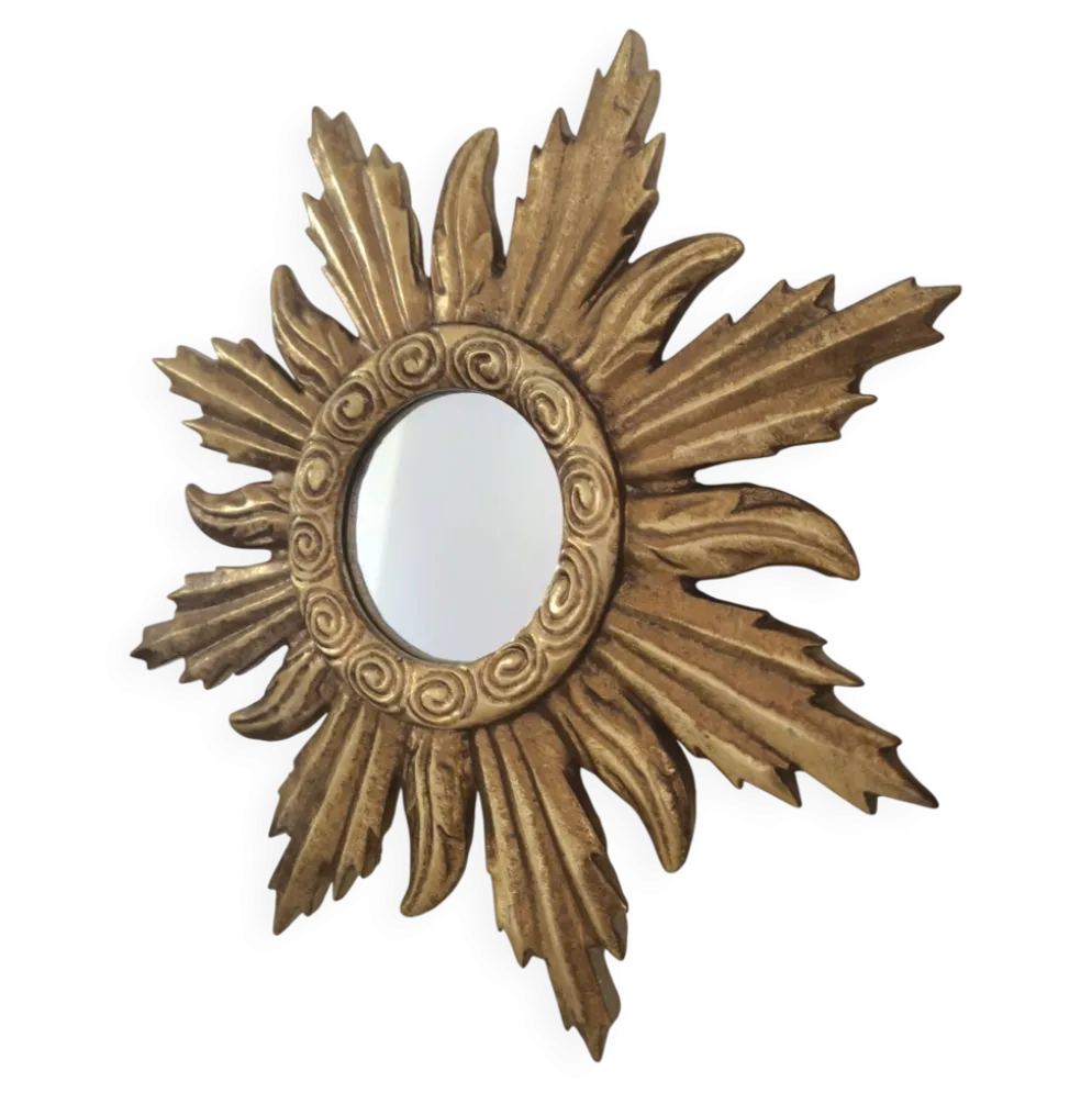 Miroir soleil doré