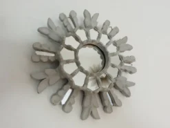 Miroir soleil en bois avec incrustations années 40 50