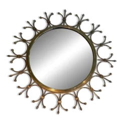 Miroir soleil en laiton et acier brossé