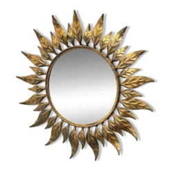 Miroir soleil en métal, Espagne 1960