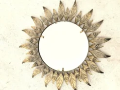 Miroir soleil en métal, Espagne 1960