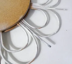 Miroir soleil en rotin vintage