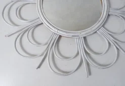 Miroir soleil en rotin vintage