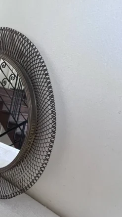 miroir soleil italien en mailles dorées 1960 dlg Ponti