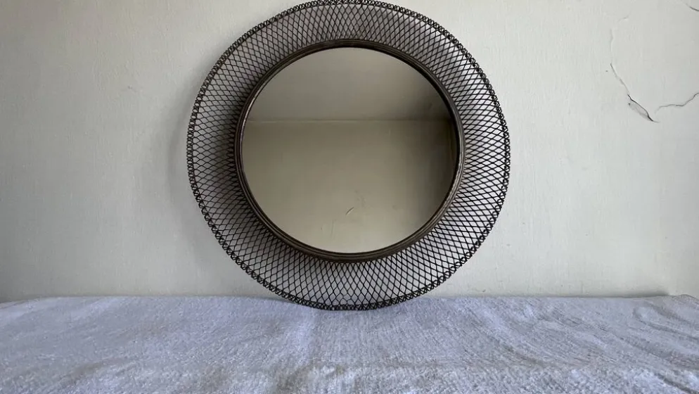 miroir soleil italien en mailles dorées 1960 dlg Ponti