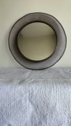 miroir soleil italien en mailles dorées 1960 dlg Ponti