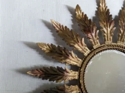 Miroir soleil métal vieilli décoration campagne