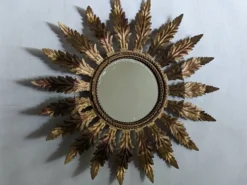 Miroir soleil métal vieilli décoration campagne