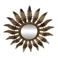 Miroir soleil métal vieilli décoration campagne