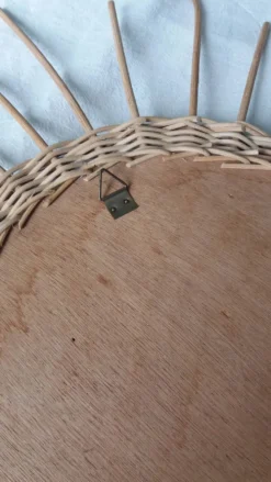 Miroir soleil rond en rotin osier