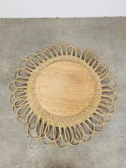 Miroir soleil rotin vintage années 60