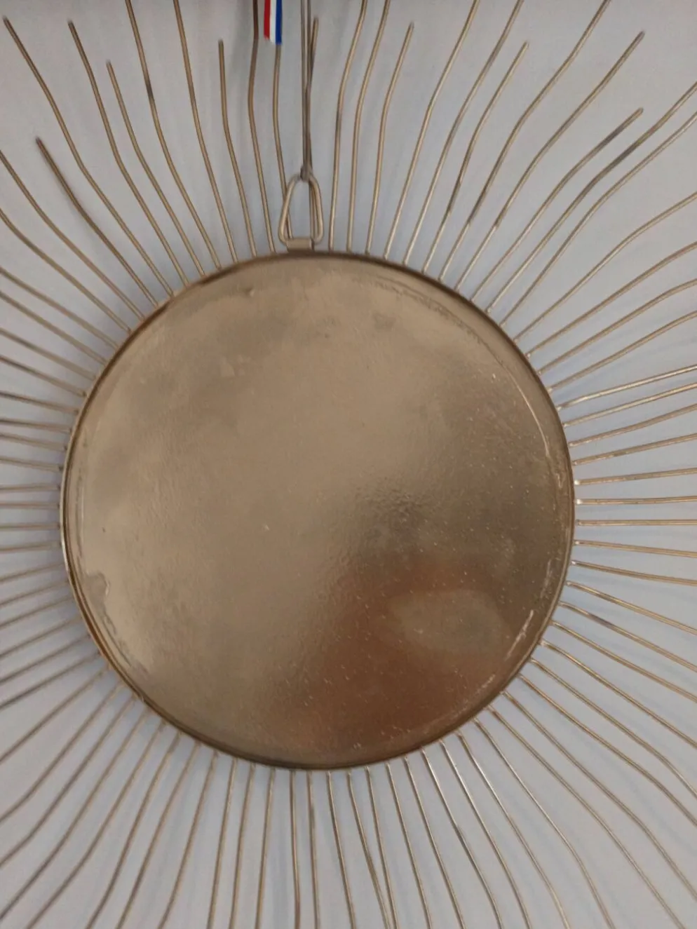Miroir soleil vintage en métal doré – 70 cm