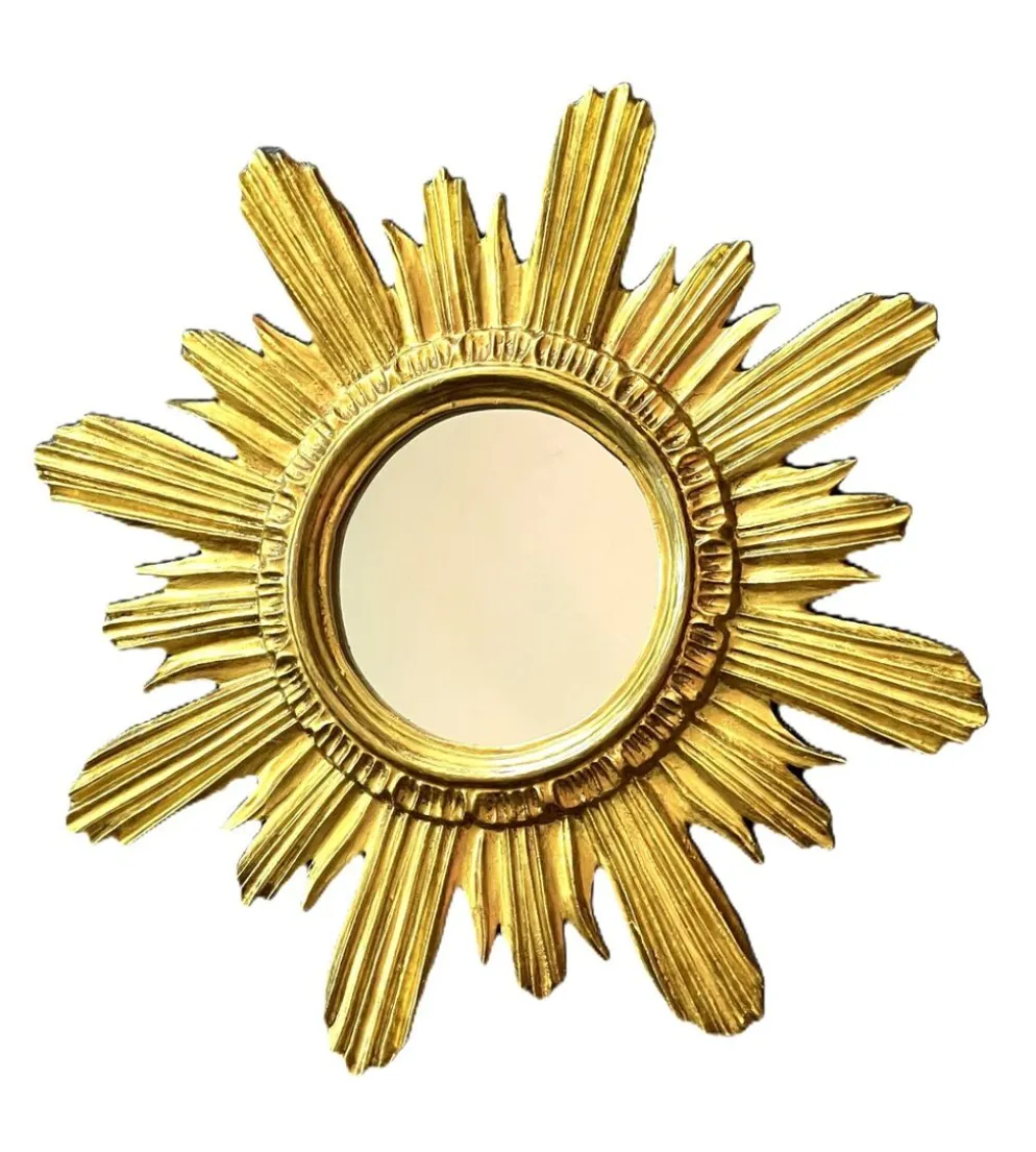 Miroir soleil Wenz en bois doré, Allemagne, 1960s