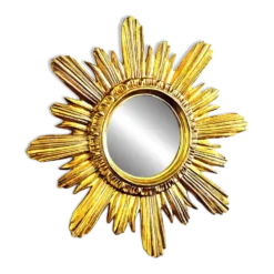 Miroir soleil Wenz en bois doré, Allemagne, 1960s