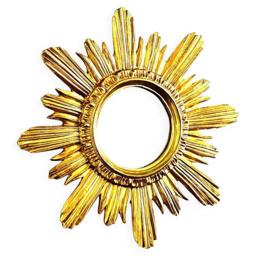 Miroir soleil Wenz en bois doré, Allemagne, 1960s