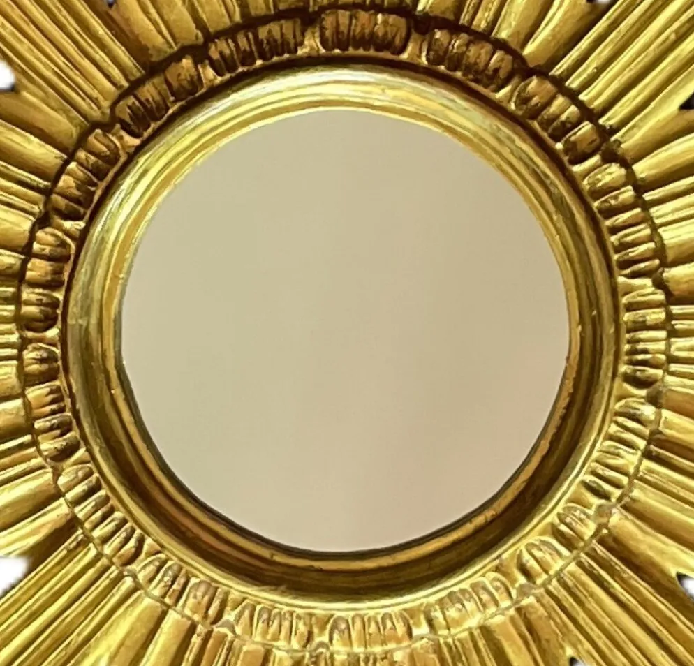 Miroir soleil Wenz en bois doré, Allemagne, 1960s
