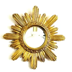 Miroir soleil Wenz en bois doré, Allemagne, 1960s