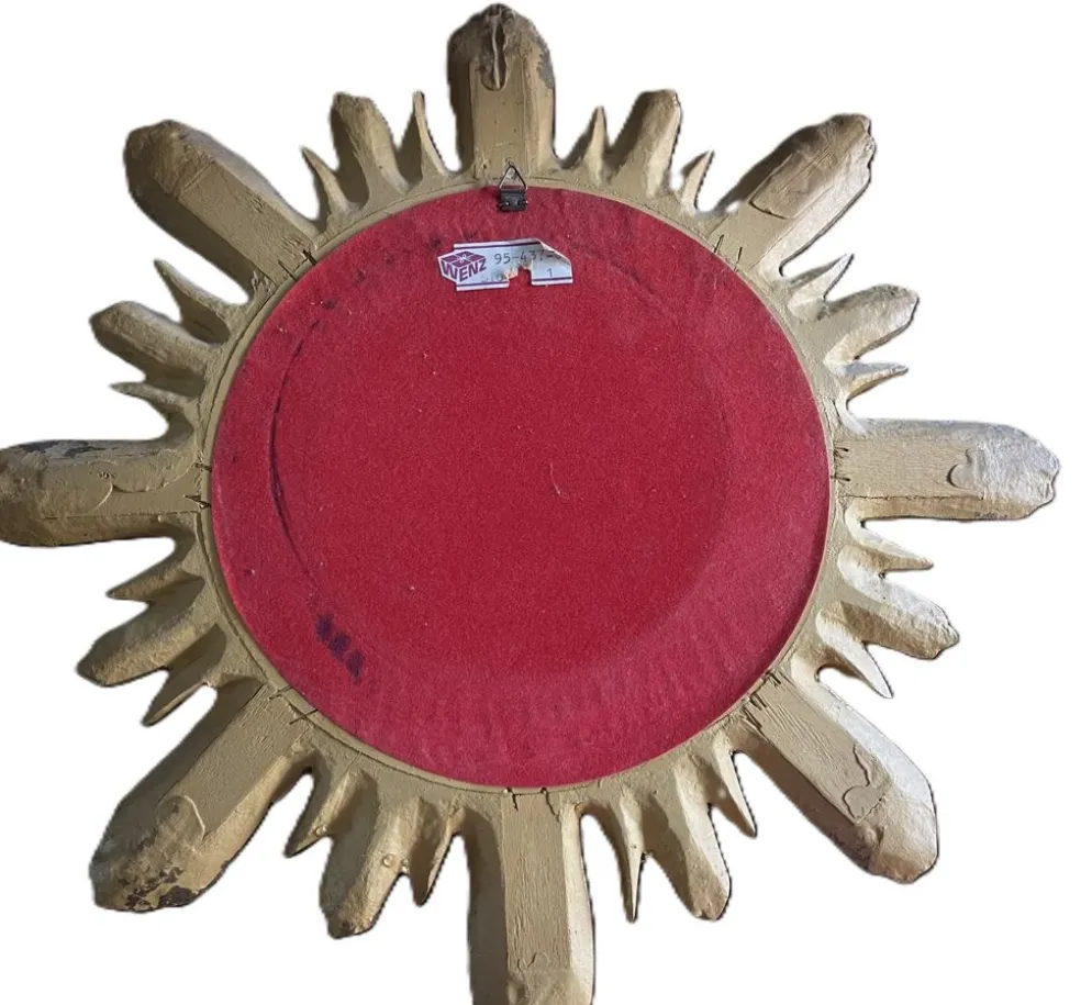 Miroir soleil Wenz en bois doré, Allemagne, 1960s