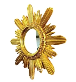 Miroir soleil Wenz en bois doré, Allemagne, 1960s