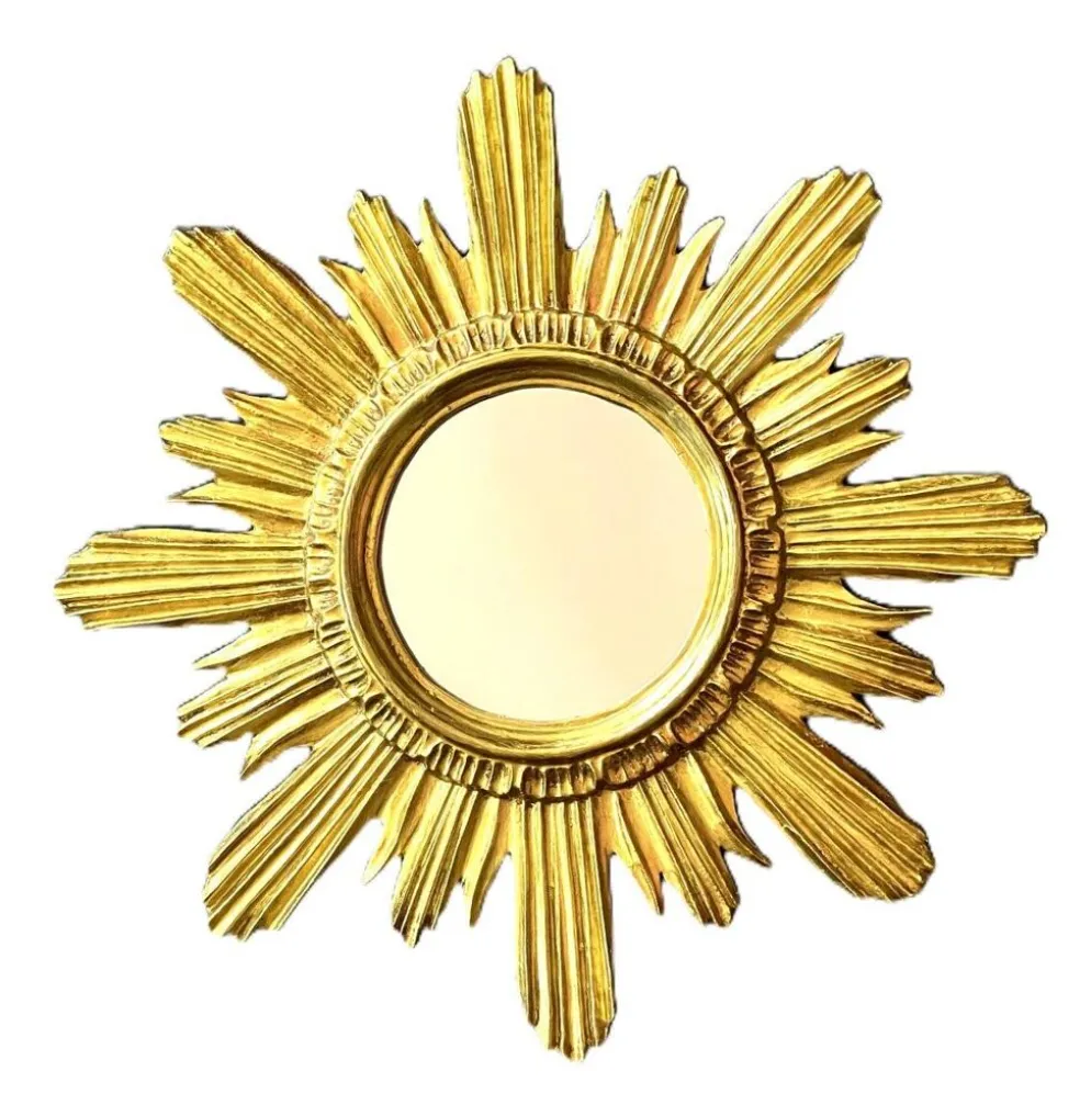 Miroir soleil Wenz en bois doré, Allemagne, 1960s