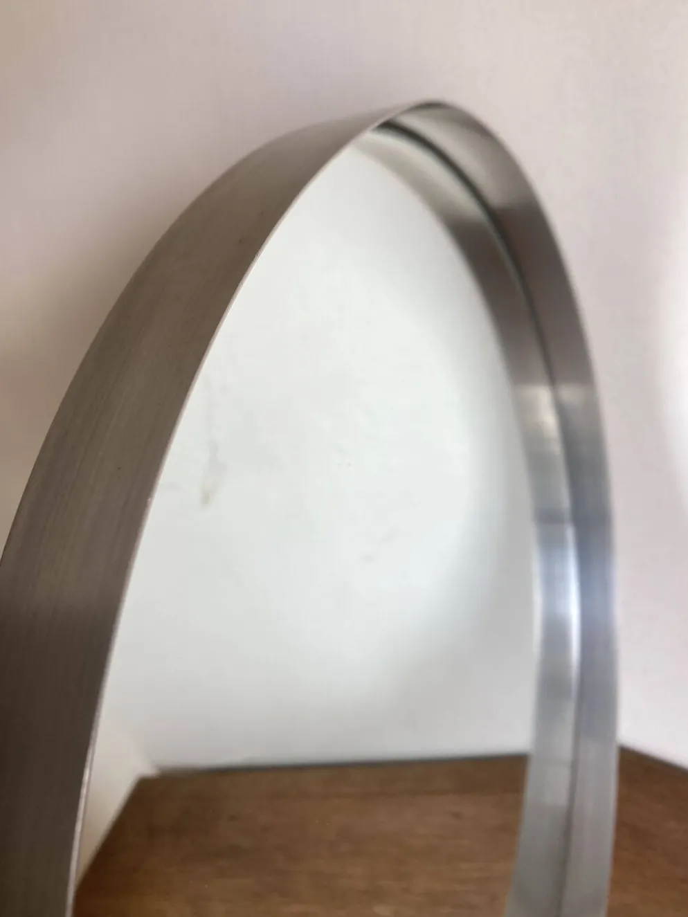 Miroir Space Age anglais 1960 orientable Durlston Design en acier nickelé