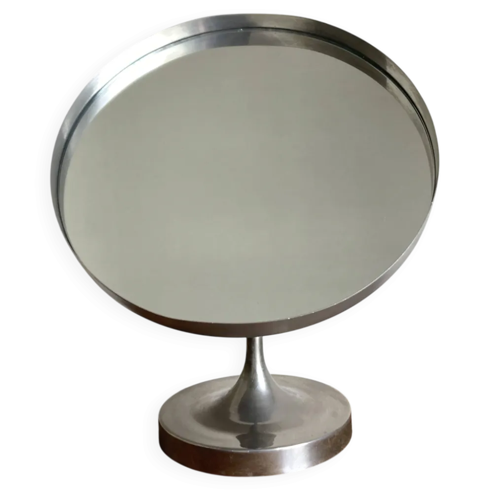 Miroir Space Age anglais 1960 orientable Durlston Design en acier nickelé
