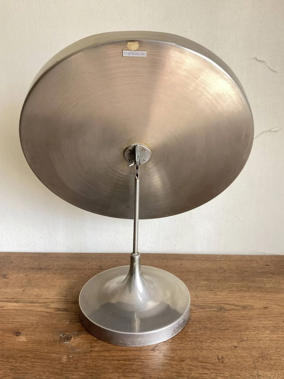 Miroir Space Age anglais 1960 orientable Durlston Design en acier nickelé