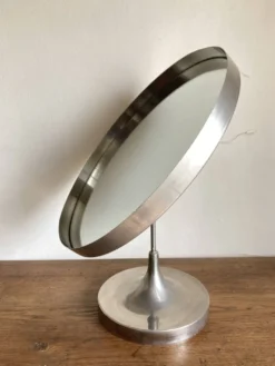 Miroir Space Age anglais 1960 orientable Durlston Design en acier nickelé