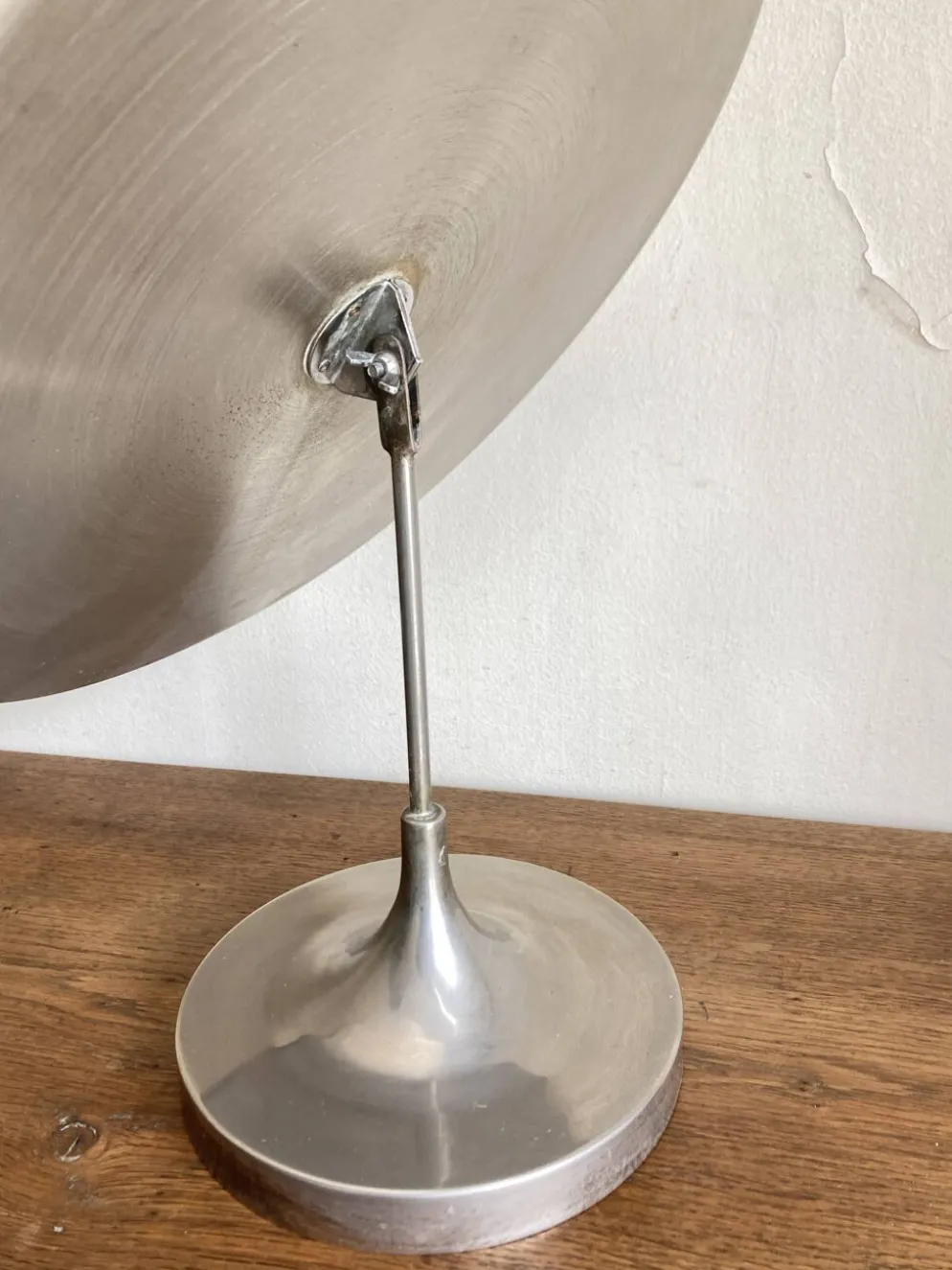 Miroir Space Age anglais 1960 orientable Durlston Design en acier nickelé